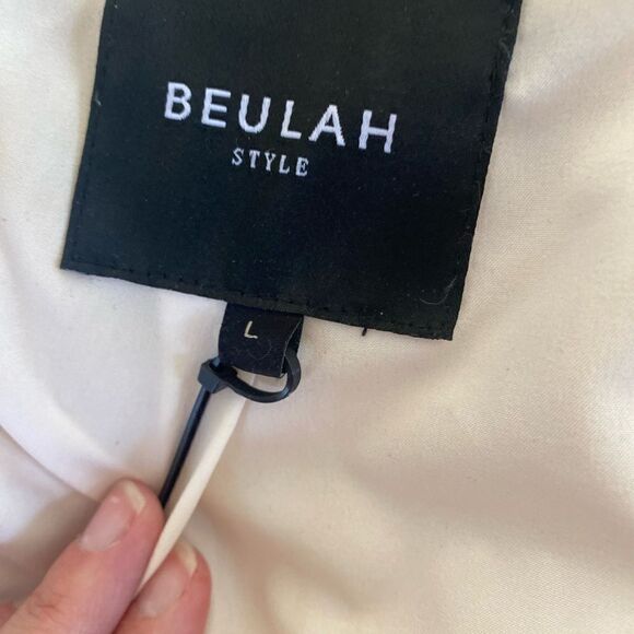 Beulah faux fur pink/beige jacket snap closure size large - Picture 7 of 16